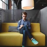 Bright modern workspace interior