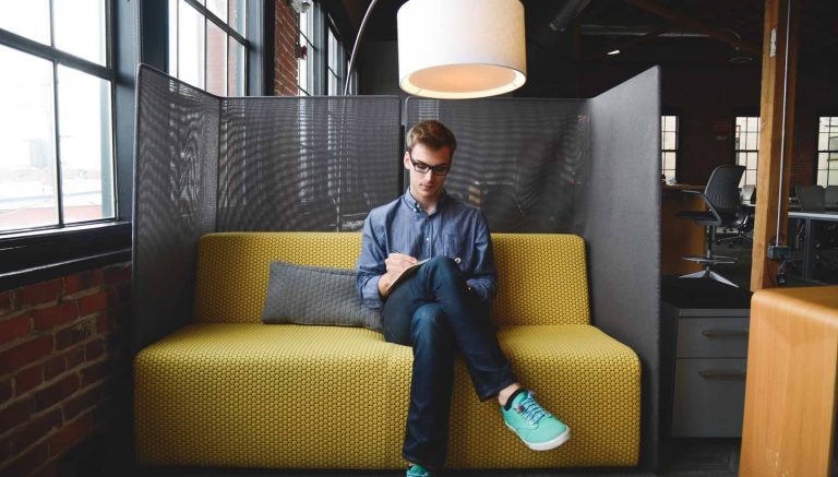 Bright modern workspace interior